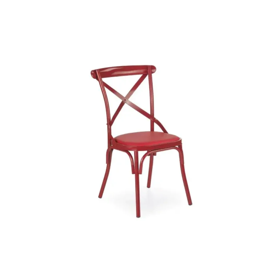 Moderen stol WON.Narejen je iz umetnega usnja ter kroma. Barve stola: - rdeča Material: -umetno usnje/kovina Dimenzija stola: - višina: 88 cm - sedišče: 52
