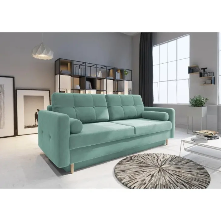 Kavč ASTA je primeren za vsak prostor. Njegov moderen dizajn in edinstvene barve vas bodo navdušile. Ima možnost da se raztegne, ter vsebuje predal za