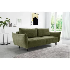 Kavč BONITA je udoben kavč mehkih oblik v modernem stilu. Značilne stranice, udobne blazine za hrbet in tanke, črne noge naredijo kos pohištva zelo