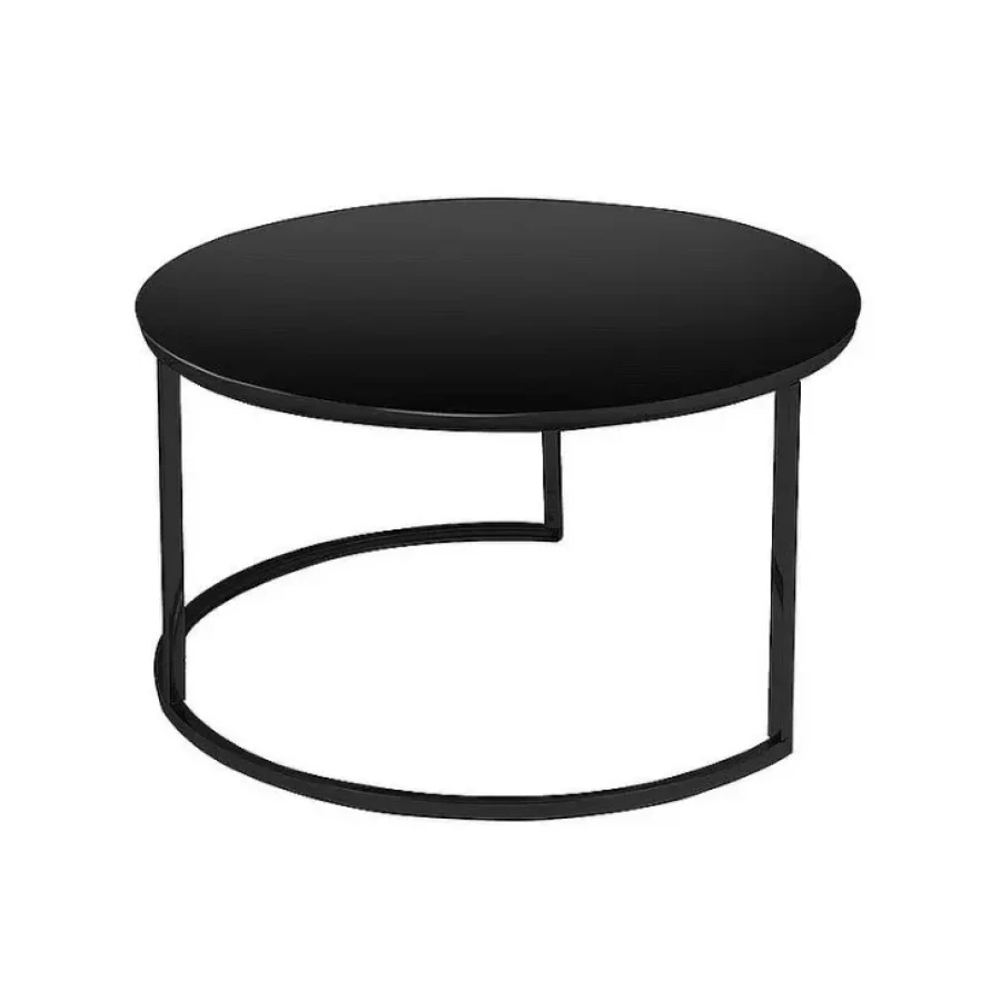 Klubska miza ATLANTIDA ČRNA. Mizna plošča je narejena iz stekla. Okvir mize je iz kovine v črni mat barvi. Barva: - Črna - Črna mat Material: - Steklo -