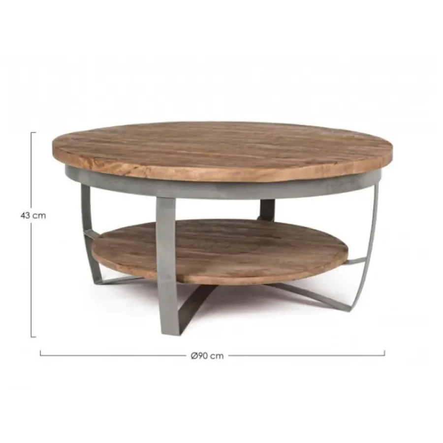 Klubska miza NARVIK D90 ima jekleni okvir in vrh iz lesa. Dimenzije: širina: Ø90cm višina: 43hcm višina: 43cm