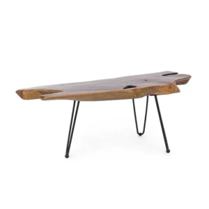 Klubska mizica ADANYA 100X40 je narejena iz lesa z naravnim zaključkom. Ima kovinske noge. Oblike in mere, ki jih ustvarja les so samo okvirne, lahko se