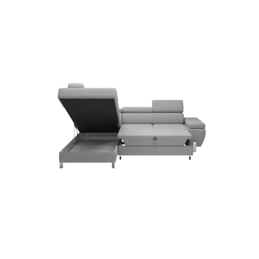 Kvalitetna, udobna in prostorna sedežna garnitura VINKO L bo osvežila vaš dnevni prostor. Narejena je iz kvalitetnih materialov in oblazinjena z blagom sive