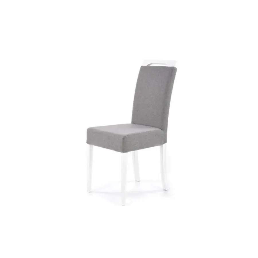 Kuhinjski stol ARION2 je sodoben stol iz kvalitetnih materialov. Ogrodje je iz masivnega lesa v beli barvi, stol je oblazinjen z mehkim sivim blagom.