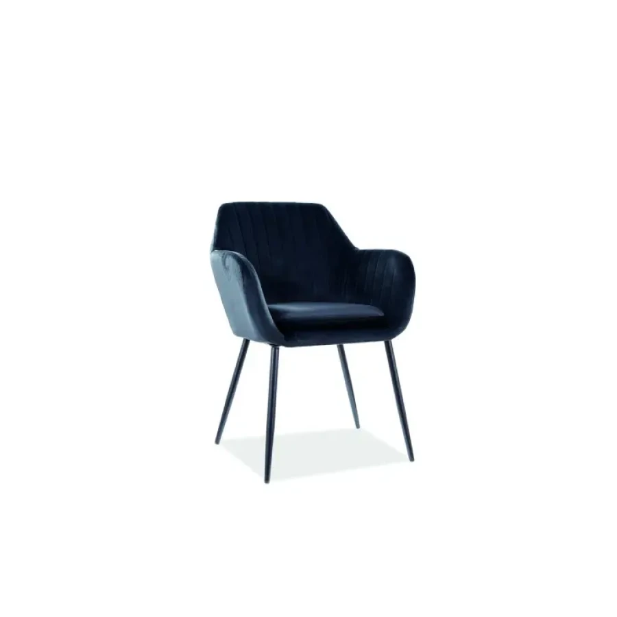 Moderen stol EDITH. Njegova preprostost in modernost vas bosta navdušili. Dobavljiv v treh različnih barvah. Noge so iz kovine v črni barvi, sedež pa je iz