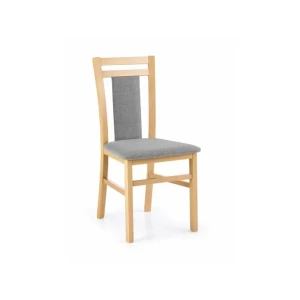 Kuhinjski stol EVGENIJI 3 je zelo stabilen. Narejen je v tkanini sive barve, noge stola pa so iz masivnega bukovega lesa barve hrasta. Dimenzije: - Š: 45cm -