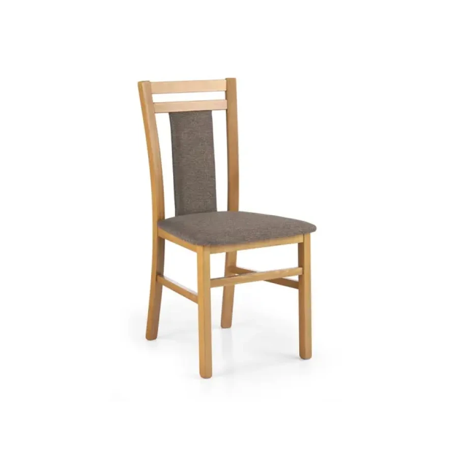 Kuhinjski stol EVGENIJI 4 je zelo stabilen. Narejen je v tkanini temno sive barve, noge stola pa so iz masivnega bukovega lesa v barvi jelša. Dimenzije: - Š:
