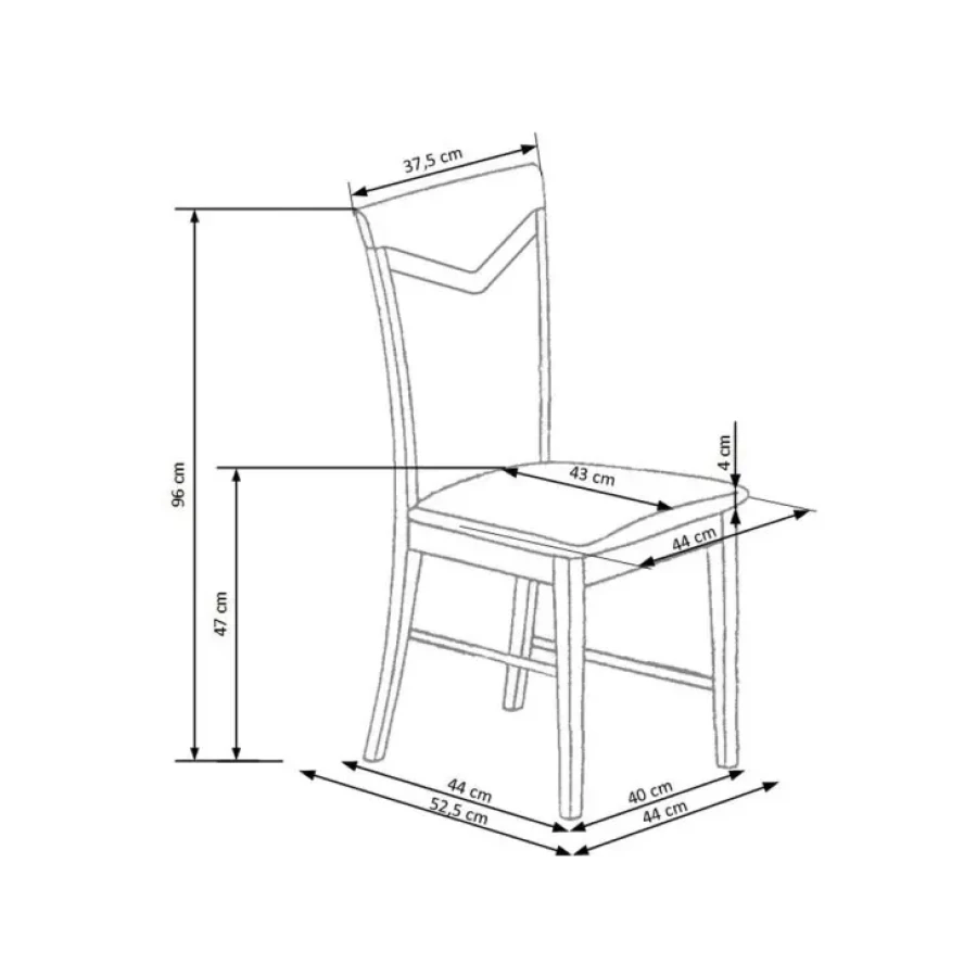 Kuhinjski stol KLASA4 je klasičen lesen stol gladkih linij. Dimenzije: - 44 x G: 43 x V: 96 cm Material: - Masivni bukov les / tkanina Barve: - Češnjev les