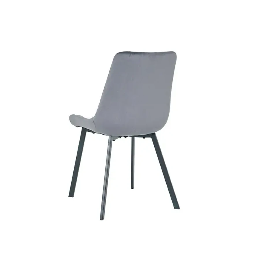 Kuhinjski stol LARA-LUX velvet siva je odlična rešitev za kombiniranje v minimalističen ali industrijski stil prostora. Kombinacija sivega prešitega blaga