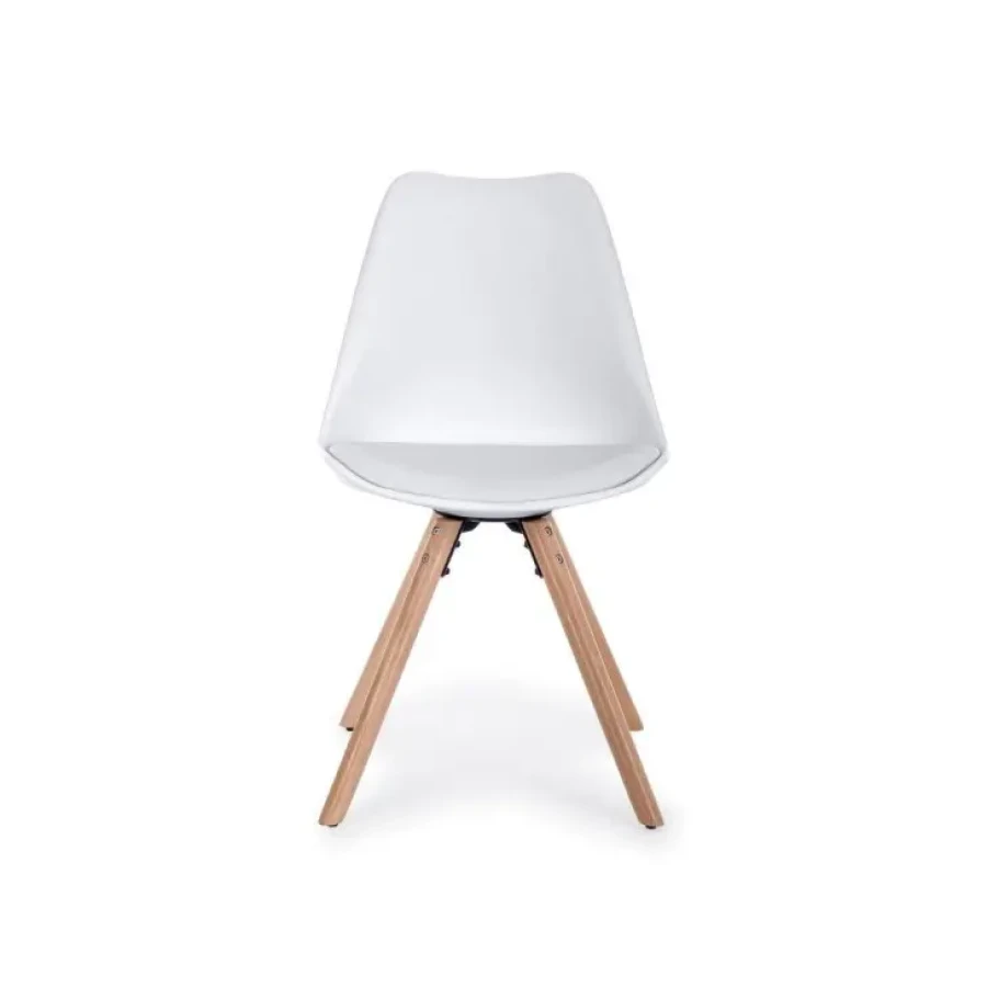 Kuhinjski stol NEW TREND bel ima noge iz bukovega lesa, sedalni del ter naslon pa sta iz plastike. Sedalni del je oblazinjen z umetnim usnjem. Dimenzije: