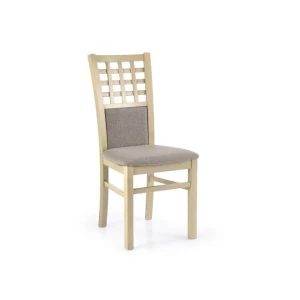 Kuhinjski stol STOJAN 3 je zelo stabilen. Narejen je v tkanini sive barve, noge stola pa so iz masivnega bukovega lesa barve sonoma. Dimenzije: - Š: 44cm - V: