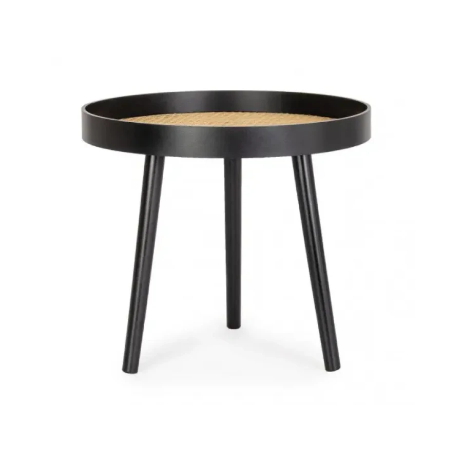 Miza JOSINE črna je preprosta miza, ki popestri vsak prostor. Mizna plošča je narejena iz mdf-ja, mizne noge pa iz borovega lesa. Dimenzije: širina: 50cm