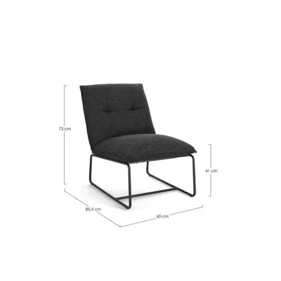 Naslonjač GALENE črna, je eleganten kos pohištva. Ima kakovostno in udobno sedišče. Okvir in noge so narejene iz kovine. Sedež in hrbet sta narejena iz
