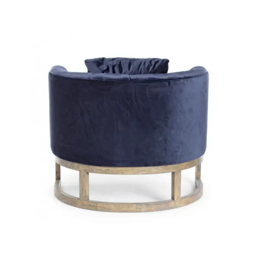 Naslonjač MIDWAY modra je narejen iz poliuretanske pene, ki je oblečena v poliester ki je prijeten kot žamet. Strukturo ima iz hrastovega lesa. Material: -