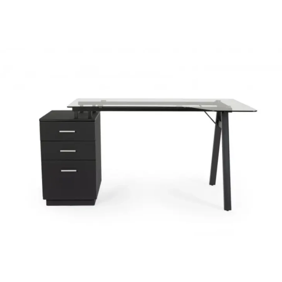 Pisalna miza CHARLIE črna je elegantna pisalna miza, ki je primerna za vsak prostor. Narejena je iz kovinskega okvirja. Mizna plošča je narejena iz