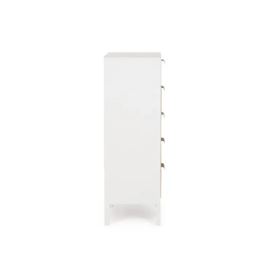 Predalnik 5C CHARLEY bela-nature je eleganten predalnik, ki popestri vaš prostor. Narejen je iz MDF-ja. Predalniki so narejeni iz pavlovnije s kovinskimi