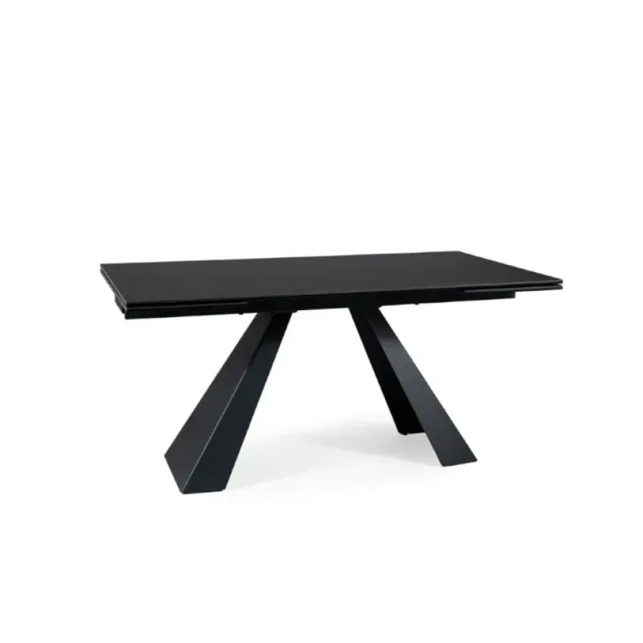 Moderna raztegljiva jedilna miza SALVADOR 1 predstavlja praktičnost in sodobni pristop k ureditvi jedilnega prostora. Mizna plošča je narejena iz kaljenega