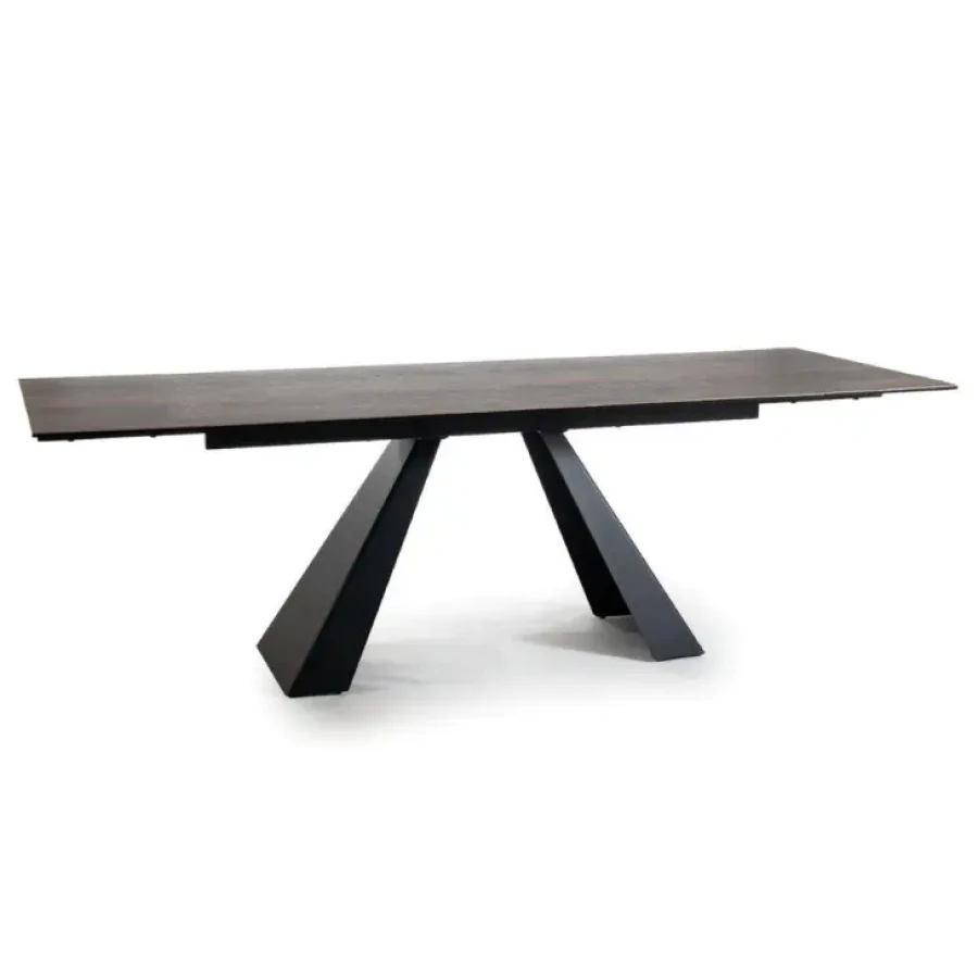 Moderna raztegljiva jedilna miza SALVADOR 2 predstavlja praktičnost in sodobni pristop k ureditvi jedilnega prostora. Mizna plošča je narejena iz kaljenega