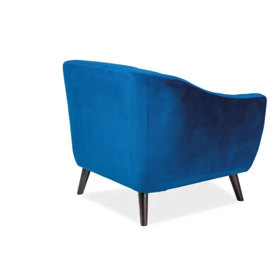 Dizajnerska sedežna garnitura MOLI je primeren za gostinstvo ter dnevne sobe. Nogice so iz lesa barvane v wenge barvo. Sedež pa iz blaga. Dimenzija enoseda: