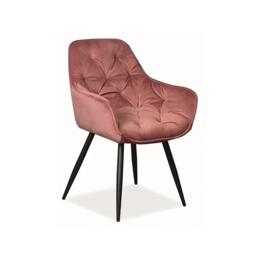 Stol ČILI je moderen stol, kateri združuje udobje in eleganco. Noge so izdelane iz kovine v črni mat barvi, katere dajejo hkrati eleganten ter robusten