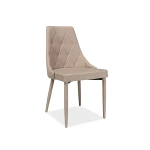 Moderen stol ŠIMEN je zelo kvalitetno narejen. Sedišče je iz tkanine, podnožje pa iz kovine in je oblečeno v blago. Dobavljiv je v štirih barvah. Barve