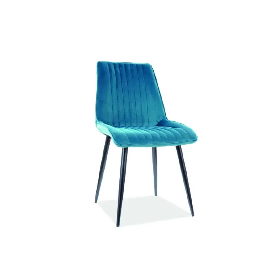 Jedilni stol TWIN je narejen iz kvalitetnega materiala, je udoben in lep na pogled. Lepo se poda k raztegljivi mizi TWIN. Material: - Tkanina aksamit /