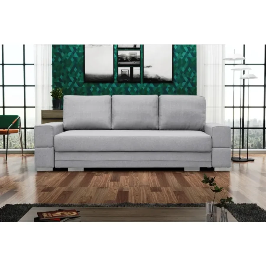 Kavč BRON je eleganten kavč z možnostjo raztegnitve. Narejen je iz kvalitetnega blaga. Pri raztegnitvi vam pomaga mehanizem. Vzmetenje Bonell je znano kot