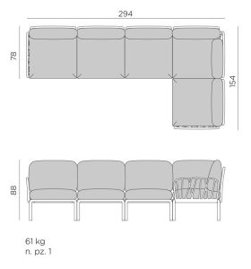 Vrtna garnitura KOMODO, Antracit - Grigio - slika 2