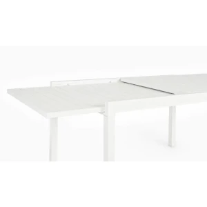 Vrtna miza PELAGIUS BELA iz aluminija. Miza je raztegljiva. Noge ima nastavljive. Barva: - Bela Material: - Aluminij Dimenzije: širina: 135/270cm globina: