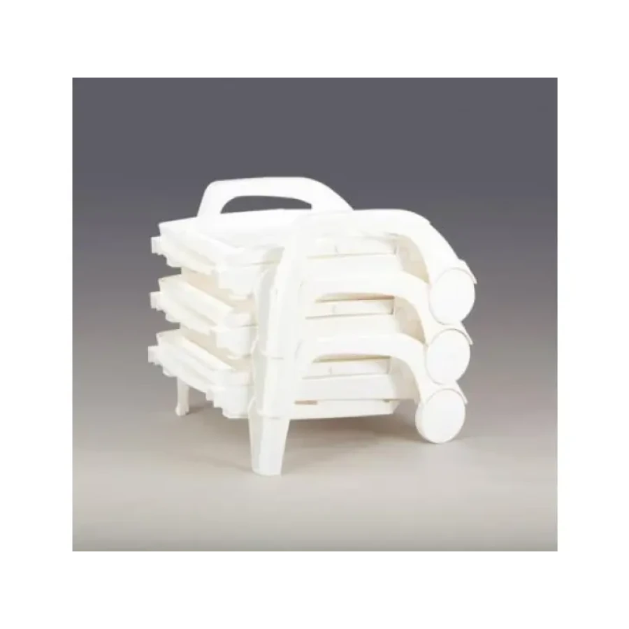 Enostaven in praktičen vrtni ležalnik MIAMI - bel je narejen iz plastične mase. Dobavljiv je v beli barvi. Ležalnik je zložljiv, v naslonu ima predal za