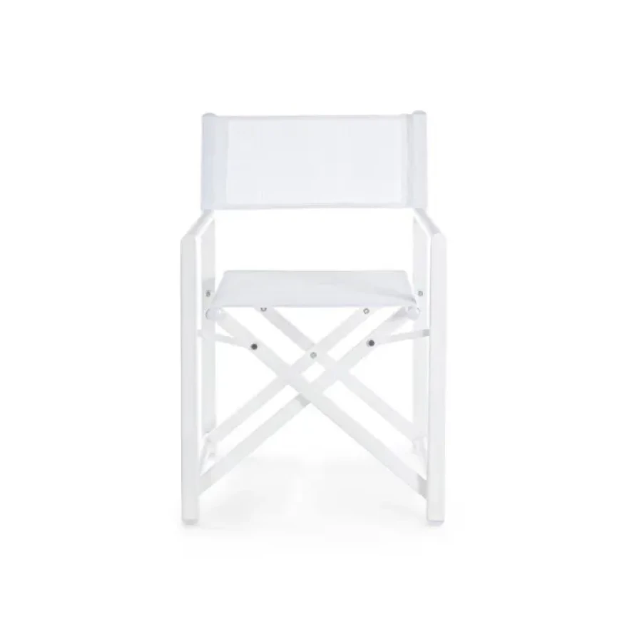 Vrtni stol TAYLOR bele barve. Stol ima aluminijasto konstrukcijo, okovje pa iz jekla. Sedež in naslon za hrbet sta iz tekstila. Stol je zložljiv. Barva: -