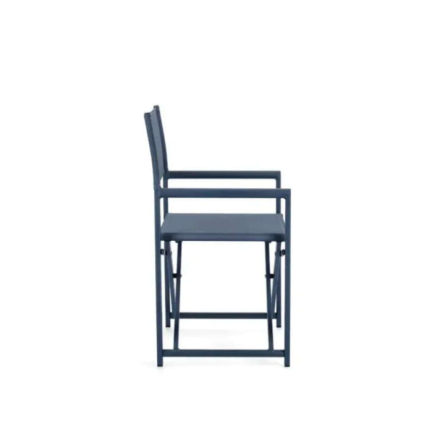 Vrtni stol TAYLOR moder. Stol ima aluminijasto konstrukcijo, okovje pa iz jekla. Sedež in naslon za hrbet sta iz tekstila. Stol je zložljiv. Barva: - Modra