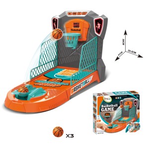 Namizna igra košarka ima zvok in lučko in elektronski zaslon za prikaz rezultata. Primerna je za 1 ali 2 igralca. Postavi žogico na začetno pozicijo