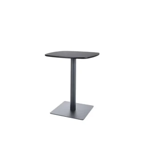 Barska miza MELISA. Miza je primerna za gostinske lokale, za notranjo kakor tudi zunanjo uporabo. Mizna plošča je narejena iz MDF v črni mat barvi. Mizno