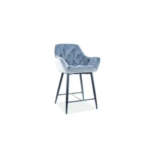 . Moderni barski stol ČILI 2 je udoben, eleganten in vpadljiv. Noge stola so iz kovine in v črni mat barvi. Barve oblazinjenja: - siva Material: - Tkanina