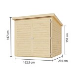 GARAŽA ZA KOLESA KARIBU BARVA LESA 162,5X216X167 - slika 2