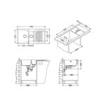 GRANITAL POMIVALNO KORITO ALVEUS SENSUAL 70, CHOCOLATE- G03M 980X520 MM - slika 3