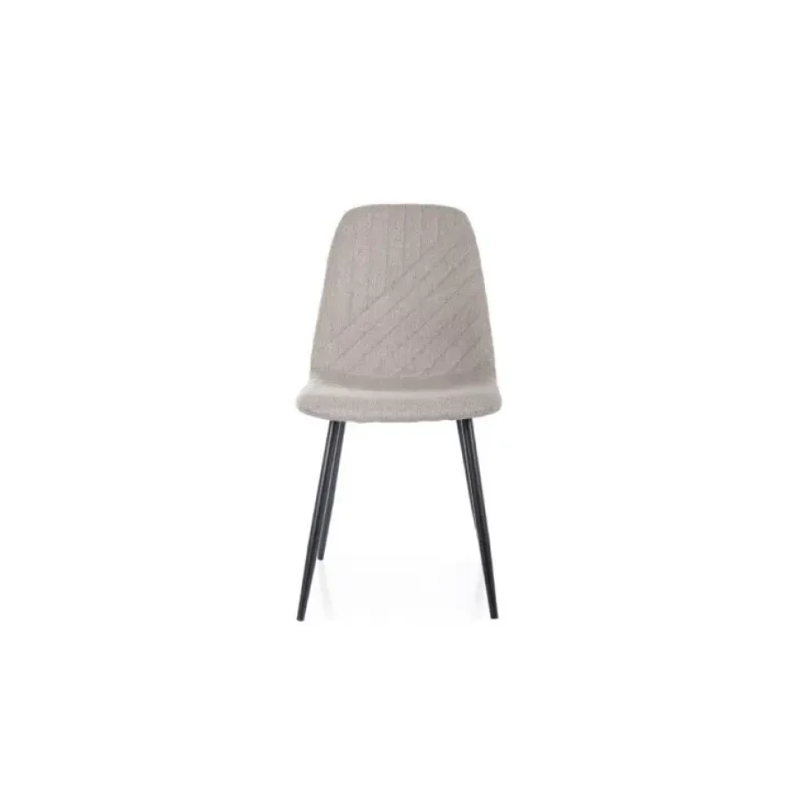 Jedilni stol AUGUST ima sedalni del iz tkanine, kateri s svojimi linijami daje moderni videz. Nogice so iz kovine v črni mat barvi. Barve: - Svetlo modra -