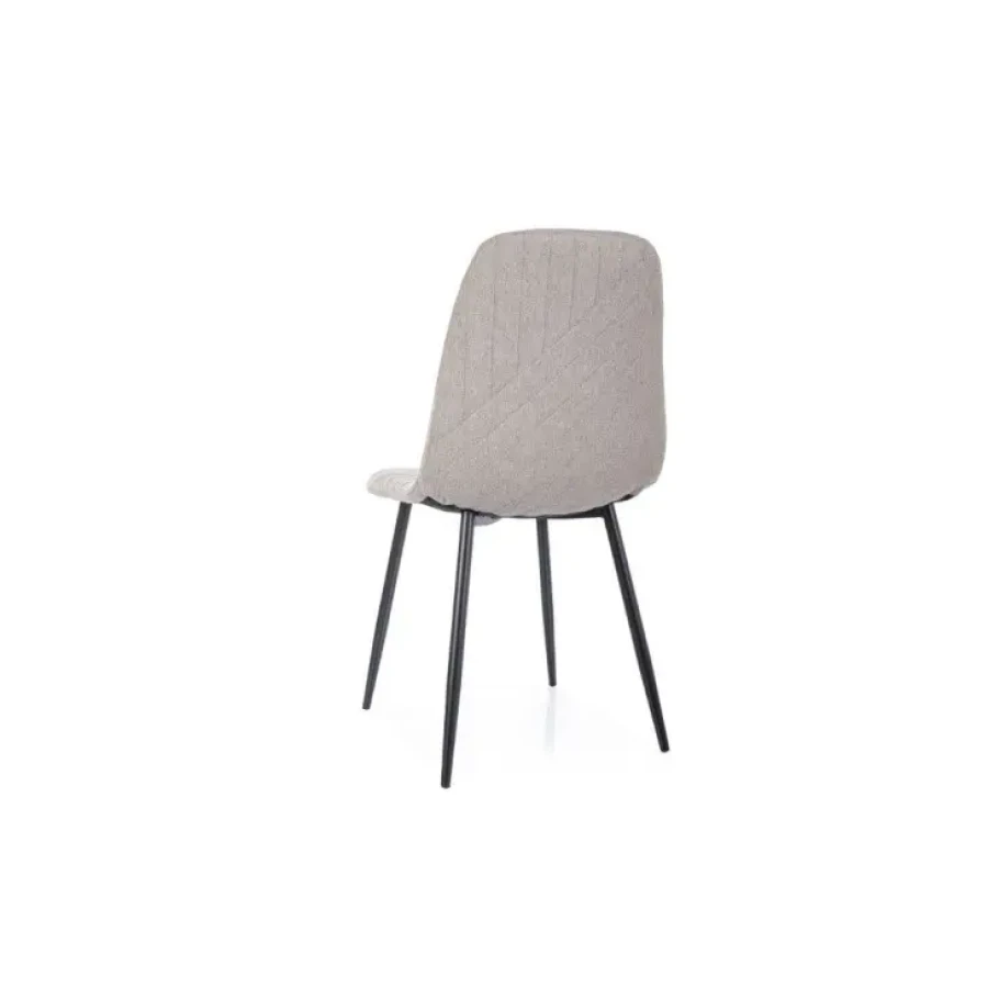 Jedilni stol AUGUST ima sedalni del iz tkanine, kateri s svojimi linijami daje moderni videz. Nogice so iz kovine v črni mat barvi. Barve: - Svetlo modra -