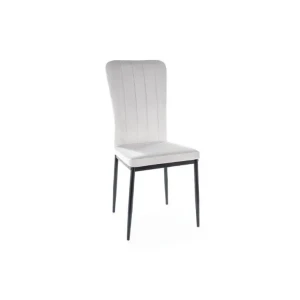 Jedilni stol TWITI je narejen žametne tkanine. Na voljo je v več barvah. Nogice so iz kovine v črni mat barvi. Barve: - Svetlo siva - Temno siva - Olivno