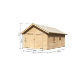 KARIBU LESENA VRTNA HIŠKA GARAŽA 372X309X522 - slika 3