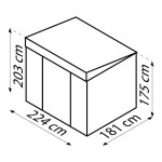KOVINSKA VRTNA HIŠKA VITAVIA LÜBECK 86, VIDEZ LESA 203X224X181 - slika 3