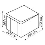 KOVINSKA VRTNA HIŠKA VITAVIA LÜBECK 89, VIDEZ LESA 293X224X267 - slika 3