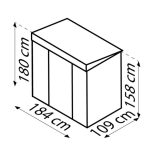 KOVINSKA VRTNA HIŠKA VITAVIA LIEGE 64, MAT ANTRACIT 180X184X109 - slika 6