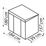KOVINSKA VRTNA HIŠKA VITAVIA LIEGE 65, MAT ANTRACIT 180X184X139 - slika 6