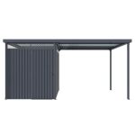 KOVINSKA VRTNA HIŠKA VITAVIA RHEINFELDEN 78+STREHA 187X482X245 MAT ANTRACIT - slika 2