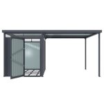 KOVINSKA VRTNA HIŠKA VITAVIA RHEINFELDEN 78+STREHA 187X482X245 MAT ANTRACIT - slika 3