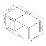 KOVINSKA VRTNA HIŠKA VITAVIA RHEINFELDEN 78+STREHA 187X482X245 MAT ANTRACIT - slika 6