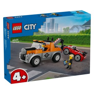 Avtomobilski komplet LEGO® s tematiko pomoči na cesti za starost 4+. Pridruži se vsakdanjim junakom pri zabavnih dogodivščinah z igralnim kompletom LEGO® City Vlečno vozilo in popravilo športnega avta (60435) za starost 4+. V ustvarjalnem kompletu za sestavljanje je vlečno vozilo z visokoprofilnimi pnevmatikami