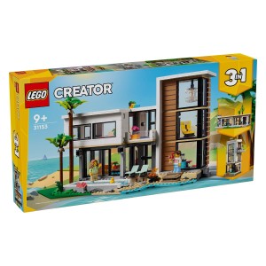 Otroci sestavijo 3 hiše z LEGO® kompletom za sestavljanje modelov.              Pripravi se na selitev v 3 osupljive hiše